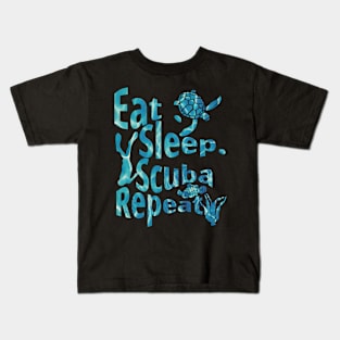 Eat Sleep Scuba Repeat - Scuba Life - Caribbean Edition Kids T-Shirt